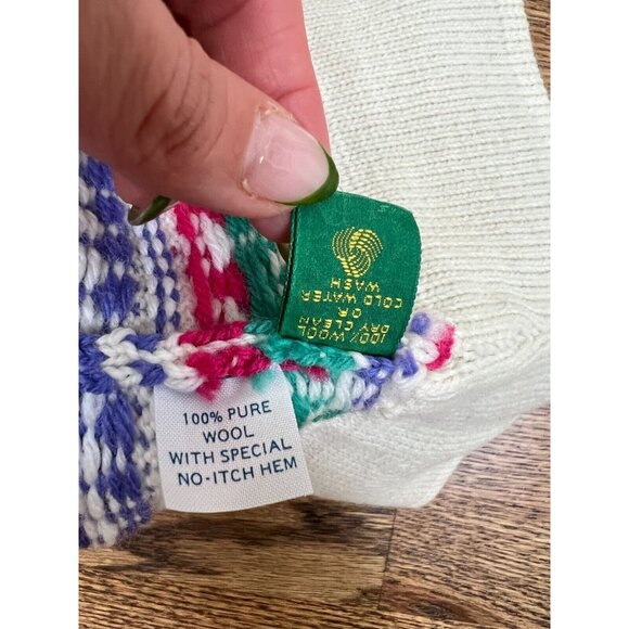 Stowe Woolens 100% Wool Non Itch Hem‎ Intarsia Winter Hat Made in Vermont USA - Picture 6 of 9